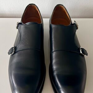 Elegant black Double Monk Strap Men's Oxfords